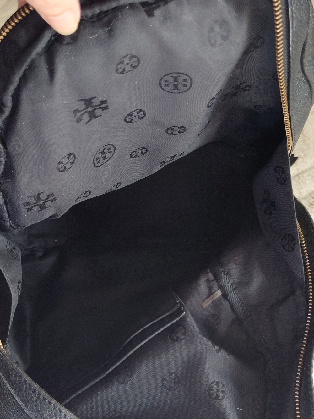 Vintage! Tory Burch Black Leather Backpack - Picture 10 of 16